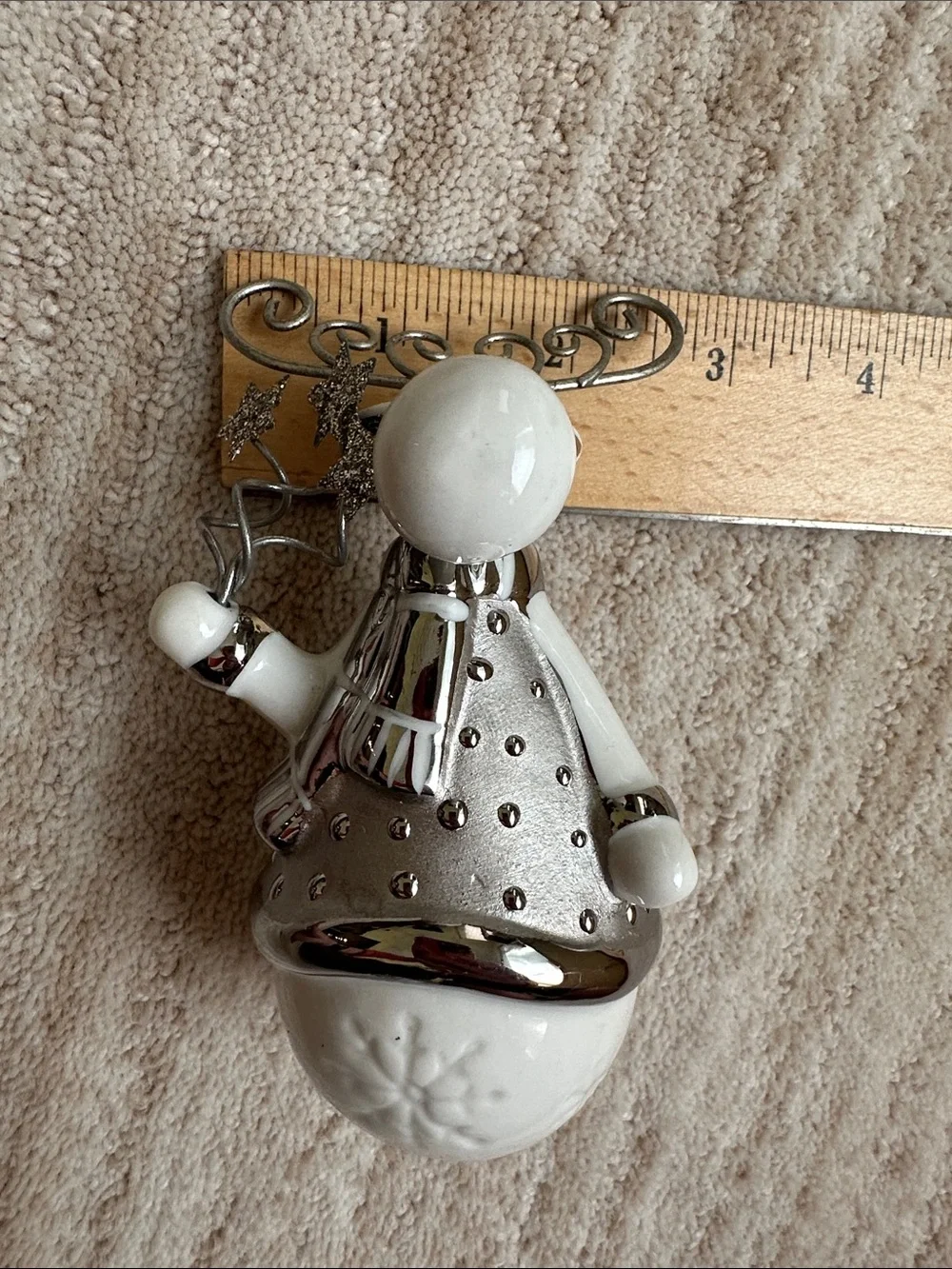 Pier 1 Imports Moose Figurine Silver White Ceramic Figurine 4.5